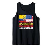 50% Half Ecuadorian Half American 100% Awesome Ecuador Flag Canotta