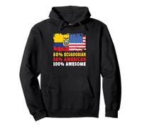 50% Half Ecuadorian Half American 100% Awesome Ecuador Flag Felpa con Cappuccio