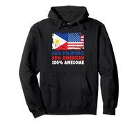 50% Half Filipino Half American 100% Awesome Philippines Felpa con Cappuccio