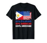 50% Half Filipino Half American 100% Awesome Philippines Maglietta