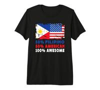 50% Half Filipino Half American 100% Awesome Philippines Maglietta Premium