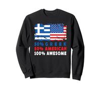 50% Half Greek Half American 100% Awesome Greece Flag Felpa