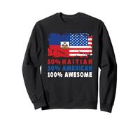 50% Half Haitian Half American 100% Awesome Haiti Flag Felpa