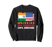 50% Half Indian Half American 100% Awesome India Flag Felpa
