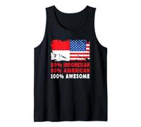 50% Half Indonesian American 100% Awesome Indonesia Flag Canotta