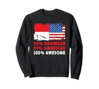 50% Half Indonesian American 100% Awesome Indonesia Flag Felpa