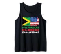 50% Half Jamaican Half American 100% Awesome Jamaica Flag Canotta