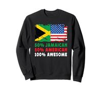 50% Half Jamaican Half American 100% Awesome Jamaica Flag Felpa