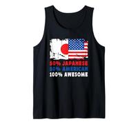 50% Half Japanese Half American 100% Awesome Japan Flag Canotta