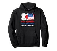 50% Half Japanese Half American 100% Awesome Japan Flag Felpa con Cappuccio