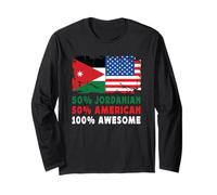 50% Half Jordanian Half American 100% Awesome Jordan Flag Maglia a Manica