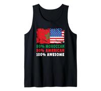 50% Half Moroccan Half American 100% Awesome Morocco Flag Canotta