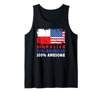 50% Half Polish Half American 100% Awesome Poland Flag Canotta