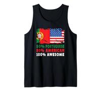 50% Half Portuguese Half American 100% Awesome Portugal Flag Canotta