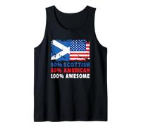 50% Half Scottish Half American 100% Awesome Scotland Flag Canotta