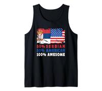 50% Half Serbian Half American 100% Awesome Serbia Flag Canotta