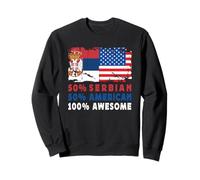 50% Half Serbian Half American 100% Awesome Serbia Flag Felpa