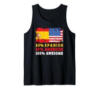 50% Half Spanish Half American 100% Awesome Spain Flag Canotta
