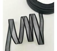 (50 iarde/rotolo) Nastri in organza a lato largo da 10 mm, decorazioni per confezioni fai da te fatte a mano, nastro nero, 50 iarde