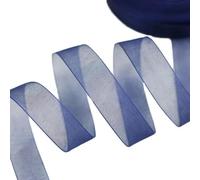 (50 iarde/rotolo) Nastro di organza per confezioni regalo, decorazioni natalizie, nastri di seta, tessuto di pizzo, 12/15/20/25/40/50 mm, blu scuro, 40 mm