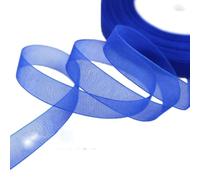 (50 Iarde/Rotolo) Nastro in Organza per Confezioni Regalo, Decorazioni Natalizie, Nastri in Seta, Tessuto in Pizzo, 12/15/20/25/40/50 mm - Blu - 50 mm