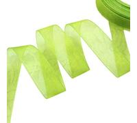 (50 iarde/rotolo) Nastro in organza per confezioni regalo, decorazioni natalizie, nastri in seta, tessuto in pizzo, 12/15/20/25/40/50 mm - Verde frutta - 25 mm