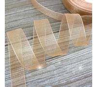 (50 iarde/rotolo) Nastro in organza per confezioni regalo, decorazioni natalizie, nastri in seta, tessuto in pizzo, 12/15/20/25/40/50 mm - Caffè chiaro - 40 mm