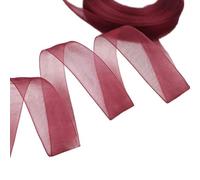 (50 iarde/rotolo) Nastro in organza per confezioni regalo, decorazioni natalizie, nastri in seta, tessuto in pizzo, 12/15/20/25/40/50 mm - Borgogna - 50 mm