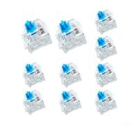 50 interruttori per tastiera meccanica blu a 3 pin con alloggiamento trasparente per tastiere retroilluminate a LED, tasti tattili a scatto, aggiornamento di ricambio