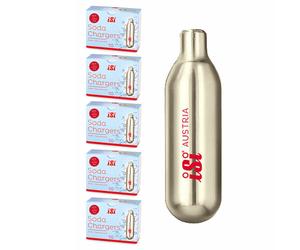 50 ISI SODA CHARGERS capsule per seltz ricariche per sifone 10ml NUOVE