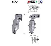 ASA Selection Catalizzatore AS 15771 per Toyota Aygo B1 / Peugeot 107 / Citroën C1 1.0 50 kW 68 CV