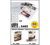 50-Sammelhüllen-Eintrittskarten-Tickets-SAFE-5485-XL-A4-3-Fächer 215x97mm