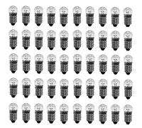 50 lampadine a sfera E10 da 1,5 V a 12 V DC 0,3 A, in miniatura, base a vite, bianco caldo (1,5 V)