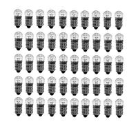 50 lampadine a sfera E10 da 1,5 V a 12 V DC 0,3 A, in miniatura, base a vite, bianco caldo (12 V)