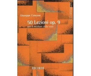 50 Lezioni Op. 9 + 2 CD - Giuseppe Concone - Per Voce e Pianoforte