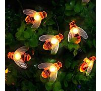 50 Luci LED Solari Giardino, Forma Ape, Su Filo 7 M 8 Modalità, Impermeabili, Per Esterni/Interni, Recinzioni,Patio, Festoni, Giardini, Feste Estive, Natale(Bianco Caldo)