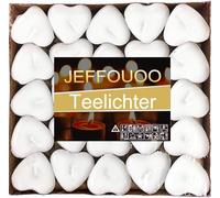 50 lumini a forma di cuore - amore romantico, non profumato, antigoccia e senza fumo, mini candele tealight per umore, decorazione romantica, piscina, matrimonio, anniversario (bianco)