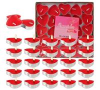 50 lumini a forma di cuore, candele senza fumo, romantiche, per San Valentino, compleanno, proposta, matrimonio, festa, anniversario, decorazione