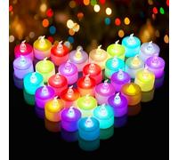 50 lumini a LED che cambiano colore, candele a LED, tealight con cambiamento di colore, candele senza fiamma, funzionamento a batteria, luci a LED, per Natale, Halloween, decorazioni luminose e