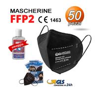 50 Mascherine protettiva FFP2 CERTIFICATE CE 5 strati BRBEN no CINA Nero