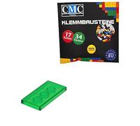 50 mattoncini da costruzione per piastrelle, 2 x 4 gommini, compatibili, 34 colori a scelta (708 - verde trasparente)