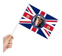 50 mini bandiere Union Jack che sventolano a mano, 30 x 20 cm, bandiere pieghevoli in PVC per incoronazione di re Carlo III, feste di strada, festa dei veterani, giorno delle forze armate, decorazione