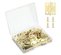 50 mini cerniere per artigianato con 200 viti 18 x 15 mm piccole cerniere per scatole di legno piatte pieghevoli dorate cerniera pieghevole per cassetto porta armadio portagioie retrò scatola di