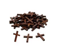 50 mini croci in legno, mini croce in legno marrone, ciondoli a croce, piccoli ornamenti per artigianato, battesimo, Pasqua, comunione, rosario
