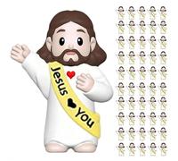 50 mini figure di Gesù, mini statuette in miniatura multicolore per nascondere e cercare mini regali religiosi, Gesù ti ama religioso piccolo Gesù Bomboniere religiose