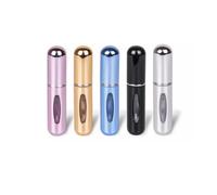 50 mini nebulizzatori per profumo, ricaricabili, da 5 ml, con pompa spray da viaggio, vuoti, per borsetta, tasca, bagagli (5 ml, rosso satinato)