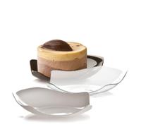 50 Mini Vassoi piattini monoporzione in plastica Sky 13x11cm