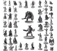 50 miniature uniche fantasy da tavolo RPG figure per Dungeons and Dragons, Pathfinder giochi di ruolo. Bulk non verniciato, ideale per D & D