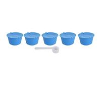 50 ml Capsule caffè in Acciaio Inox,5 Tazze riutilizzabili con Cucchiaio, Adatte per Modelli Nescafe Dolce Gusto Melody, Genio, Mini Me, Esperta e Circolo (Blu Cellulare)