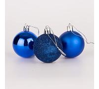 50 mm/18 palline di Natale infrangibili, blu, decorazioni per albero di Natale, decorazioni per palline di Natale, decorazioni da appendere per le vacanze, lucide, opache, glitter